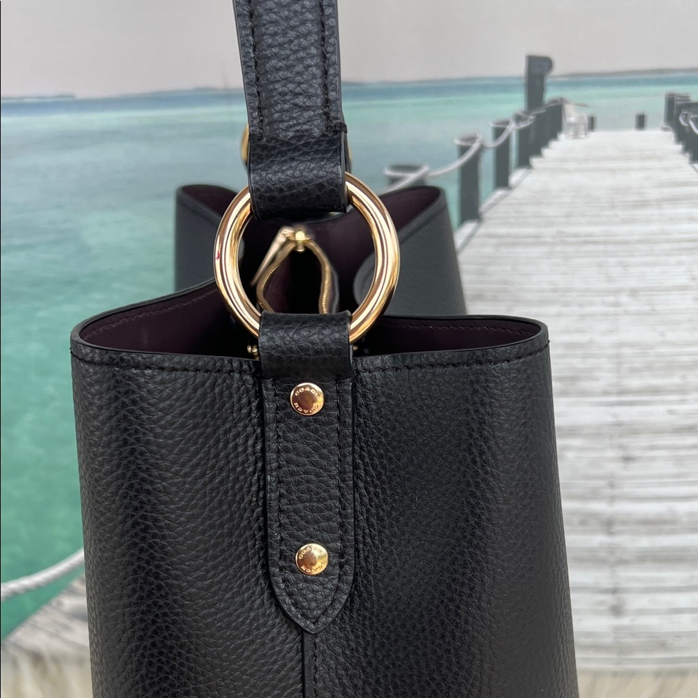 Coach Black Leather Shoulder Bag - Picture 6 of 14